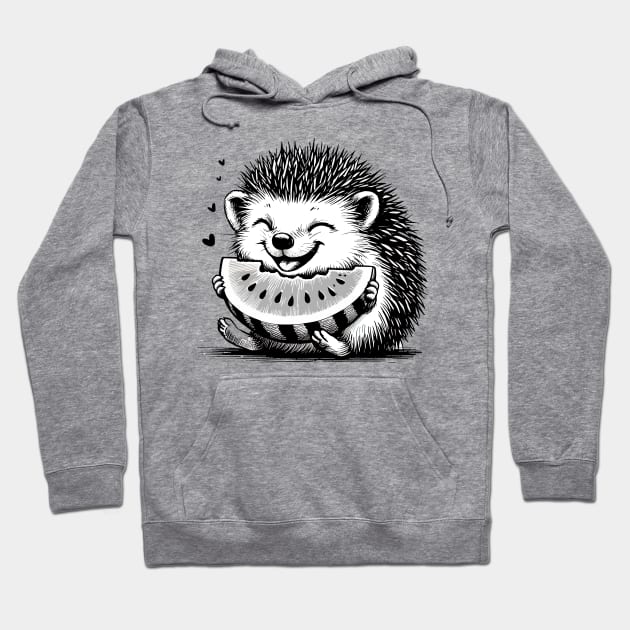 Blissful Hedgehog Delight Hoodie by T-Shirt Paradise